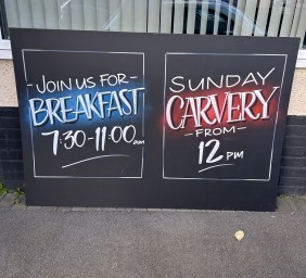6ft x 4ft board for Breakfast and Carvery at The Admiral’s Table