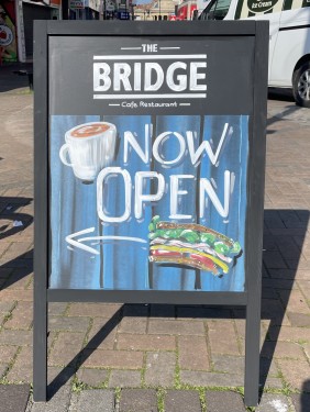 Aboard painted for The Bridge Cafe / Bridgwater