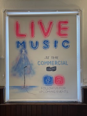 Artwork painted to roller blinds at commercial inn Bridgwater