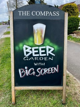 Beer garden a-board for The Compass Bridgwater