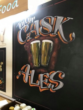 Cask Ales chalkboard artwork Yeovil