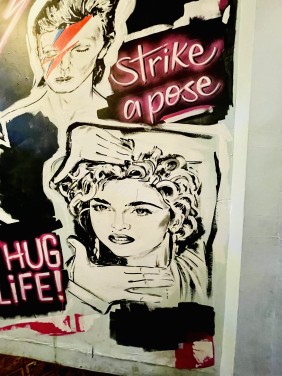 David Bowie and Madonna mural painted at the racehorse Taunton