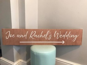 Directions to the wedding sign