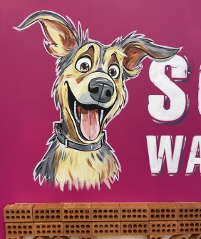 Dog mural at Hewish - Play The Game Dog Training