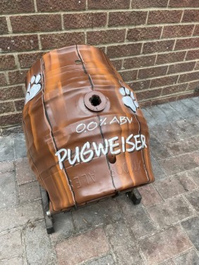 Dog water station made from old keg at the compass