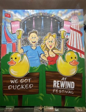 Face-in-hole for Rewind Festival 7ftx6ft