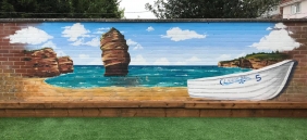 Garden wall mural of Ladram Bay