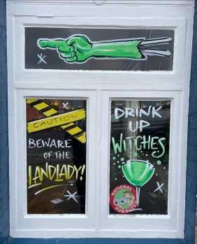 Halloween window art for the commercial inn Bridgwater