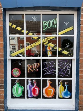 Halloween window painting