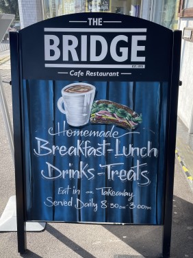 Large A-board created for The Bridge Cafe Bridgwater