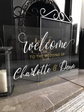 Large Acrylic personalised wedding welcome sign