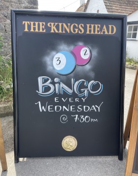 Large Bingo board created at The King’s Head Cheddar
