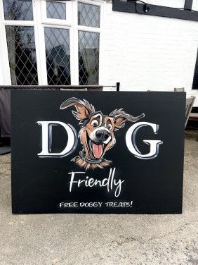 Large external board - Dogs Welcome at The Compass North Petherton