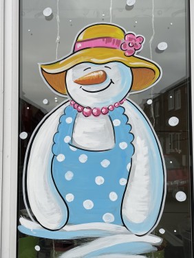 Mrs Snowman Christmas window