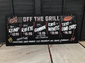 Steak and Grill Board Pub large banner chalkboard