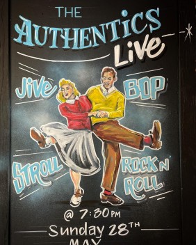 The Authentics live band promotion board