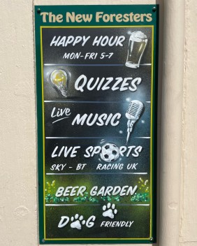 The New Foresters Bridgwater external wall chalkboard