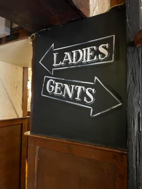 Toilet direction sign at the Ancient Mariner- Nether Stowey