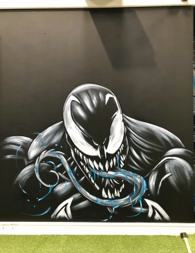 Venom mural in gym Bridgwater