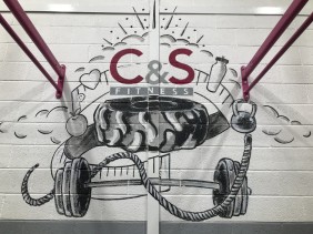 Wall art designed and painted for C&S Fitness Bridgwater