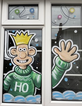 Wallace and Gromit Christmas window